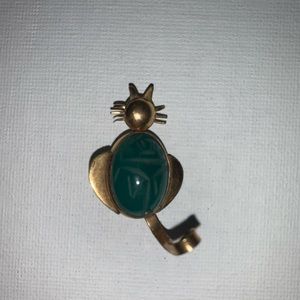 Vintage Egyptian Cat brooch with scarab